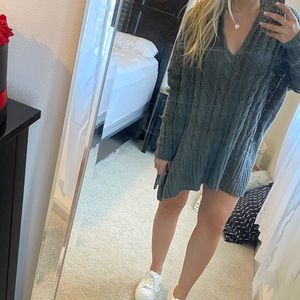 Gray sweater dress